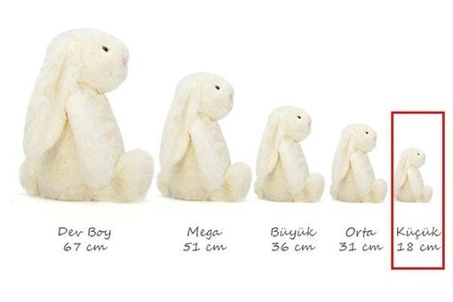 Jellycat Bashful Tavşan Gri Küçük Boy 18 cm Peluş Oyuncak