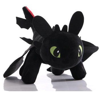 Oloey Siyah Beyaz Uçan Ejderha Bebek 50 cm Peluş Oyuncak