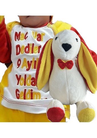 Sole Kırmızı Uyku Arkadaşım Papyonlu Uzun Kulak Bunny Peluş Oyuncak