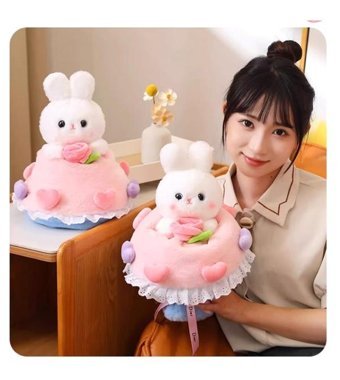 Oloey Dönüştürülmüş Tavşan Buketi Bebek 30 cm Peluş Oyuncak