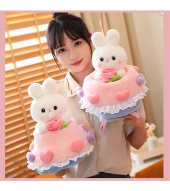 Oloey Dönüştürülmüş Tavşan Buketi Bebek 30 cm Peluş Oyuncak