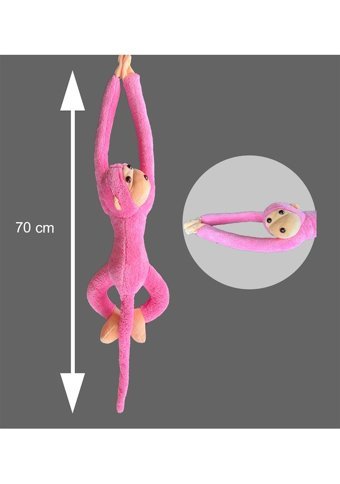 Sole Lila Maymun Elleri Yapışabilen Uyku Ve Oyun Arkadaşı 70 cm Peluş Oyuncak