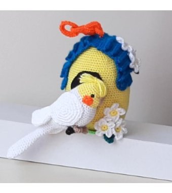 Nildamigurumi Örgü Oyuncak Kuş Yuvası Sultan Papağan Peluş Oyuncak