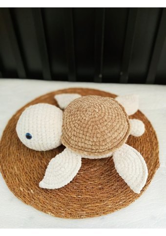 Life For You El Örgüsü Amigurumi Kaplumbağa Peluş Oyuncak 42 cm