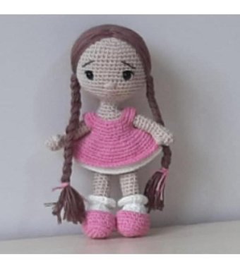 Nildamigurumi Örgü Oyuncak Kız Bebek Fındık Kız Peluş Oyuncak