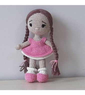 Nildamigurumi Örgü Oyuncak Kız Bebek Fındık Kız Peluş Oyuncak