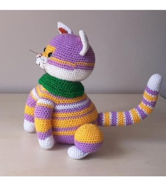 Nildamigurumi Örgü Renkli Kedi Peluş Oyuncak