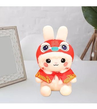 Magideal Suntek Çin Yeni Yılı Noel Beyaz Pelerin 20 cm Peluş Oyuncak