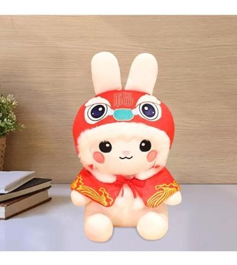 Magideal Suntek Çin Yeni Yılı Noel Beyaz Pelerin 20 cm Peluş Oyuncak