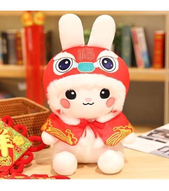 Magideal Suntek Çin Yeni Yılı Noel Beyaz Pelerin 20 cm Peluş Oyuncak