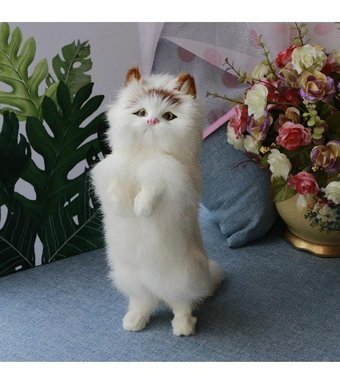 Magideal Suntek Gerçekçi Kedi Modeli Oyuncak Kedi Peluş Oyuncak