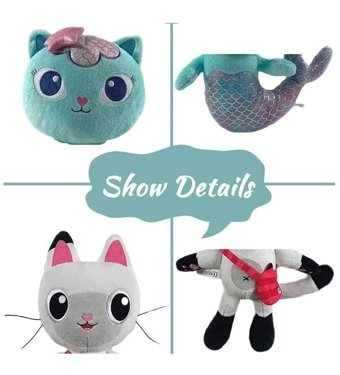 Alibee Sinley 2'Li Anime Gabby Dollhouse 25 cm Peluş Oyuncak