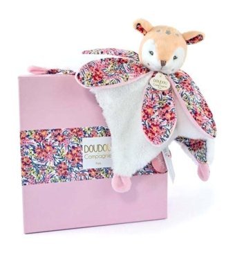 Doudou Hediye Kutulu Çiçekli Yumuşak Geyik Yavrusu Peluş Oyuncak