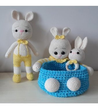 Nildamigurumi Örgü Bebek Sepet Ve Uyku Peluş Oyuncak