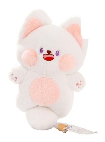 Jzcat Beyaz Şişman Turuncu Kedi Bebek 25 cm Peluş Oyuncak