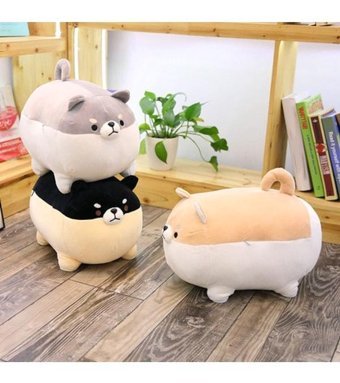 Worryfreeshopping Siyah Star Shiba Inu Köpek Peluş Oyuncak