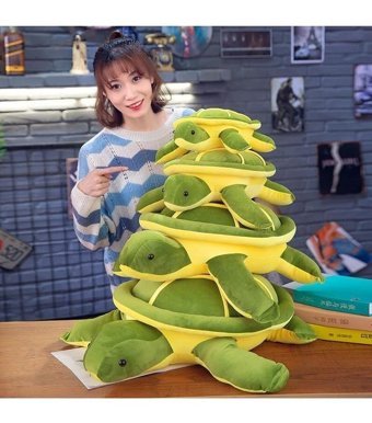 Oloey Yeşil Büyük Kaplumbağa Bebek 25 cm Peluş Oyuncak