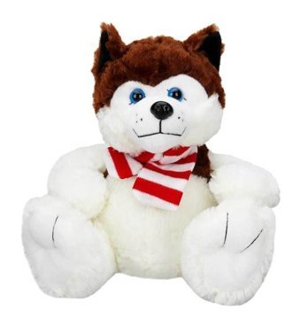 Sunman Oturan Husky Atkılı Köpek 30 cm Peluş Oyuncak