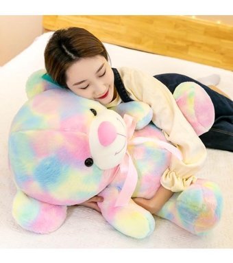 Summer Love Gökkuşağı Ayı Bebek Kucaklama Ayı Peluş Oyuncak