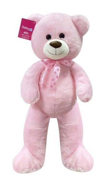Selay Oyuncak Pembe Peluş Ayı Puffy Salaş Ayı 100 cm Peluş Oyuncak