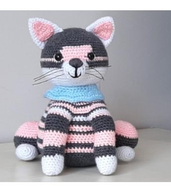 Nildamigurumi Örgü Kedi Pembe Peluş Oyuncak