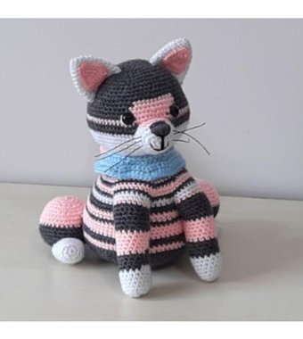 Nildamigurumi Örgü Kedi Pembe Peluş Oyuncak
