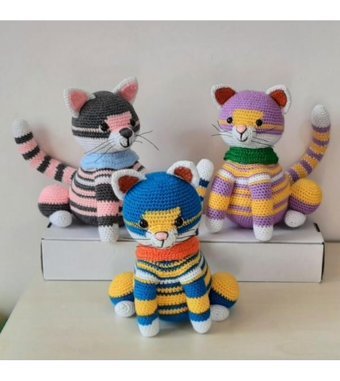 Nildamigurumi Örgü Kedi Pembe Peluş Oyuncak
