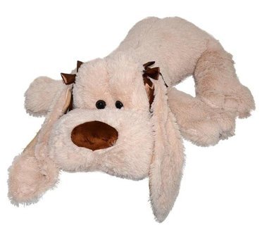 Halley Oyuncak Yatan Tembel Köpek Bej 45 cm Peluş Oyuncak