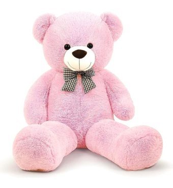 Sole Rengarenk Papyonlu Ayıcık 90 cm Beyaz Peluş Oyuncak