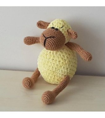Nildamigurumi Örgü Kuzu Sarı Peluş Oyuncak