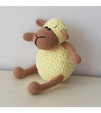 Nildamigurumi Örgü Kuzu Sarı Peluş Oyuncak