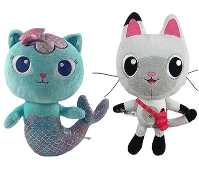 Bruey Sinley 2'li Anime Gabby Dollhouse 25 cm Peluş Oyuncak