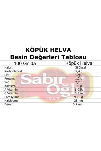 Sabıroğlu Sade Köpüklü Helva 950 gr