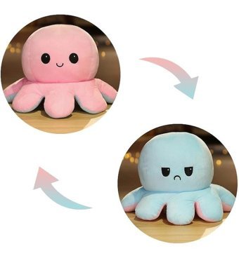Oloey Dönen Çift Taraflı Ahtapot 40 cm Peluş Oyuncak