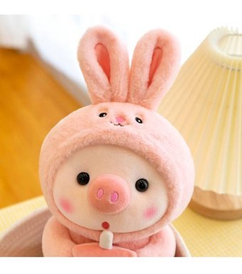 Worryfreeshopping Pembe Süt Çay Domuzu Bebek 25 cm Peluş Oyuncak