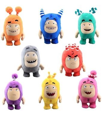 Alibee Sinley 8 Adet Oddbods Karikatür Mor 18 cm Peluş Oyuncak