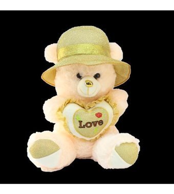 Torutoys Love Kapli Şapkalı Ayı 35 cm Peluş Oyuncak