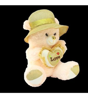 Torutoys Love Kapli Şapkalı Ayı 35 cm Peluş Oyuncak