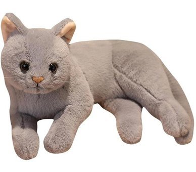Magideal Güzel Kedi Gerçekçi Karikatür Süs Gri Peluş Oyuncak