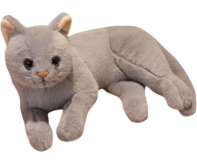 Magideal Güzel Kedi Gerçekçi Karikatür Süs Gri Peluş Oyuncak
