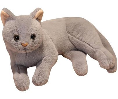 Magideal Güzel Kedi Gerçekçi Karikatür Süs Gri Peluş Oyuncak