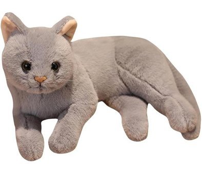 Magideal Güzel Kedi Gerçekçi Karikatür Süs Gri Peluş Oyuncak