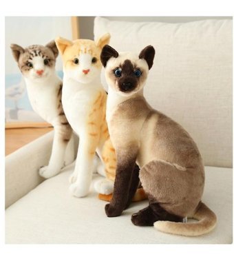 Alibee Simülasyon Siyam Kedi Bebek Kedi Peluş Oyuncak