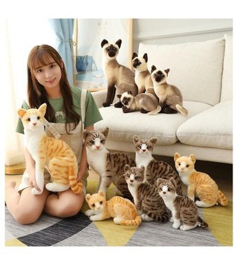 Alibee Simülasyon Siyam Kedi Bebek Kedi Peluş Oyuncak
