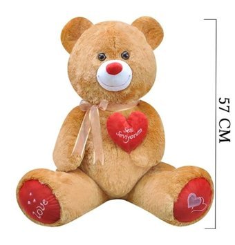 Selay Oyuncak Kahverengi Tıkıl Ayı Oyuncak 57 cm Peluş Oyuncak