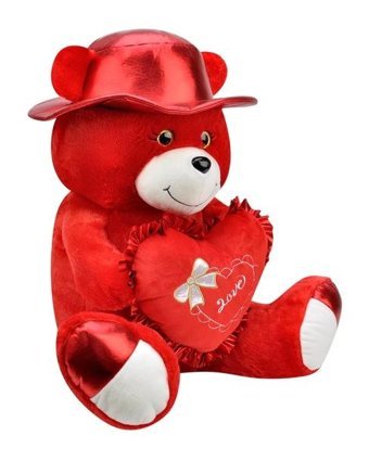 Selay Kırmızı Şapkalı Ayı Oyuncak 45 cm Peluş Oyuncak