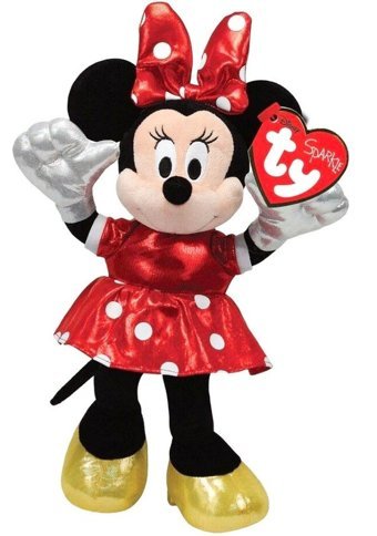 Ty Parlak Kırmızı Elbiseli Minnie Mouse Sesli Peluş 15 cm Peluş Oyuncak