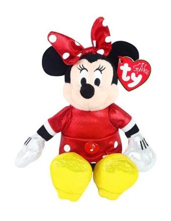 Ty Parlak Kırmızı Elbiseli Minnie Mouse Sesli Peluş 15 cm Peluş Oyuncak