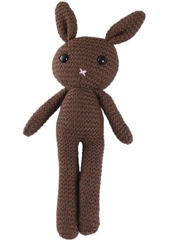 Jzcat Çocuk Sevimli Yün Tavşan Bebek Kahverengi 25 cm Peluş Oyuncak