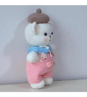 Nildamigurumi Örgü Ayı Şapkalı Peluş Oyuncak